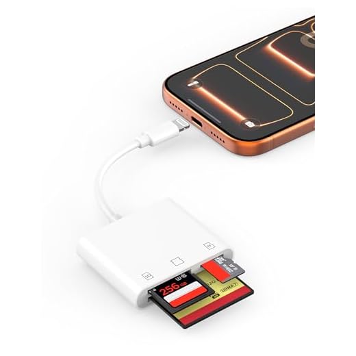 [Apple MFi Certified] SD Card Reader for iPhone, Lightning to SD/TF/CF Card Reader Adapter, Memory Card Adapter with Compact Flash/CF/SD/MicroSD Slots Compatible with iPhone 14 13 12 11 Pro Max XS XR