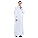 Men's Muslim Clothes Long Sleeve Thobes Middle East Saudi Arab Kaftan Islamic Abaya Dress Dubai Robes National costume White XXX-Large