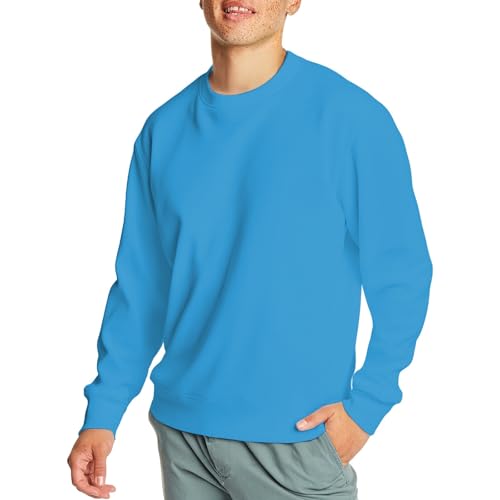 Men's Crew Neck Sweatshirt Basic Long Sleeve Pullover Fashion Casual Premium Cotton Solid Color Tops for Lounge Wear3