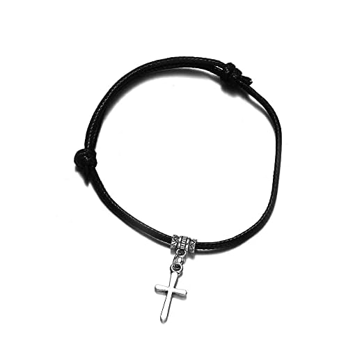 Mode handgjort kors armband för män damarmband smycken elastiskt rep kors hänge Jesus bön armband smycken accessoarer