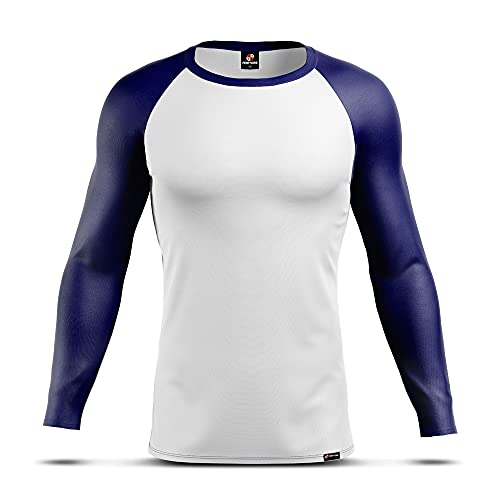 Camisa Térmica Segunda Pele AD Store Proteção Uv+50 Branco Azul Marinho (GG)