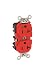 Leviton 8300-HR 20-Amp, 125-Volt, Heavy Duty Hospital Grade, Duplex Receptacle, Straight Blade, Self Grounding, Red
