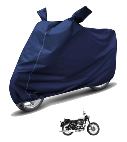 Image of Auto Hub Waterproof Bike Cover Compatible with RE Standard Bullet 350 Dustproof, UV Protection Two Wheeler Bike Standard Bullet 350 Cover - Blue
