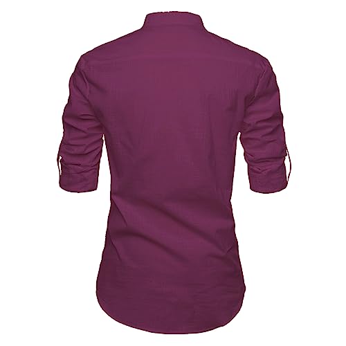 Image of Men's Full Sleeve Beige Color Cotton Blend Spread Slim Fit Shirt Style Kurta for Men and Boys