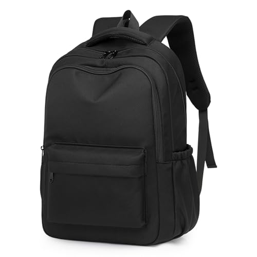 Cute College Backpack for School Aesthetic Backpack for Teen Girls Students Laptop Bag Large Capacity Bookbags Kids Travel Lightweight Backpacks for Casual Daypacks School Bag Solid Color(Black)