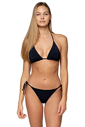 Sunsets Starlette Triangle Women's Swimsuit Bikini Top with Removable Cups, Black, Large - Image 3