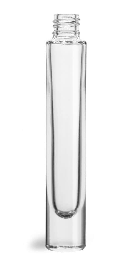 SKS Bottle & Packaging, Inc. 10 ml Glass Bottles, Clear Glass Roll On Containers (Bulk), Caps NOT Included