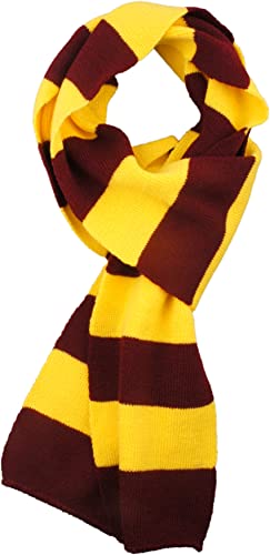 Vivian & Vincent Fall Winter Ultra Soft Knit Striped Scarf For Women Men Boys Girls Halloween Costume Wizard'S Scarf Cardinal Gold thumb #1