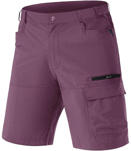 TACVASEN Walking Golf Shorts Mens Stretch Cargo Work Smart Shorts Lightweight Quick Dry Summer Hiking Cycling Purple Red 40