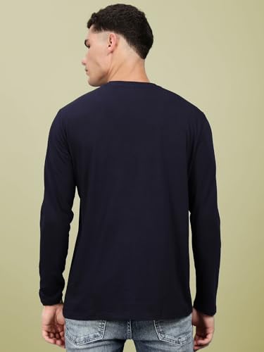 Image of Lux Nitro Men's Premium Cotton Long Sleeve T-Shirt | Modern Fit Casual Tee with Round Neck | Solid Regular Fit T-Shirt for Men