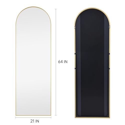 KOCUUY ARC Espejo de Cuerpo Entero, 161 x 52 cm Oro Espejo de pie Grande para Colgar, de pie, Apoyado Espejo de Pared Grande con Marco de Metal para SalóN, Dormitorio, Pasillo - imagen 4