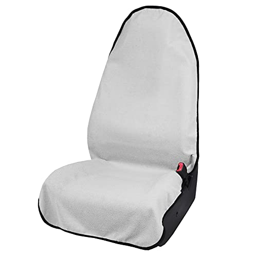 Image of Leader Accessories Towel Bucket Seat Cover Waterproof White Machine Washable for Athletes Running Swimming Boxing Workout Outdoor Sports