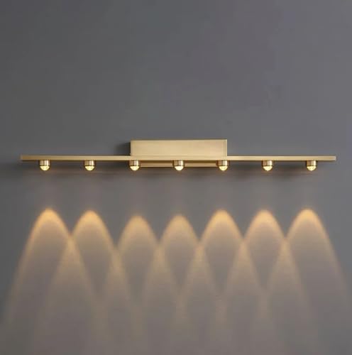 Image of Groeien 7 LED Golden 7 watt Wall Sconce Bathroom Vanity Indoor Outdoor Light Fixtures for Mirror, Hallway,Bedroom,Indoor Wall Light(Luxebeam-7LED)