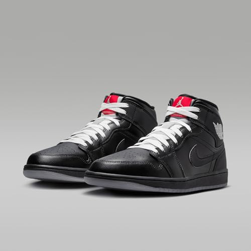 Nike Air Jordan 1 Mid SE Men's Shoes (HV5177-010, Black/White/Wolf Grey/Black) Size 10