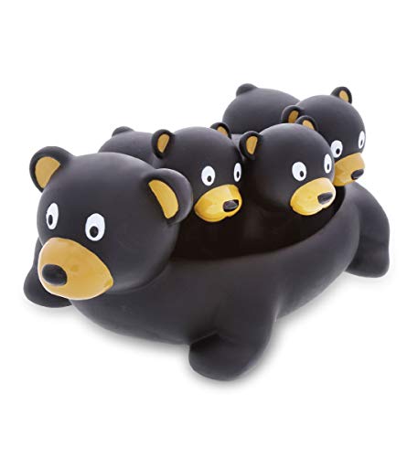 Image of DolliBu Black Bear Animal Bath Toys - Family Animal Water Squirter for Kids, 4-Piece Kid and Baby Bathtub Toys, Fun Bath Time Children, Floating Bath Tub Decor, Rubber Animal Bath Toys, Squirt Toys