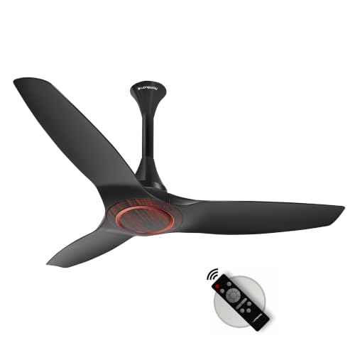 Image of LONGWAY Glideon 1200mm BLDC Ceiling Fan with Remote Control | Premium Look with Ultra Silent Performance | ABS Blade & Body | BEE 5 Star Rated | Anti-Dust Ceiling Fan | 5 Years Warranty (Black Wood)