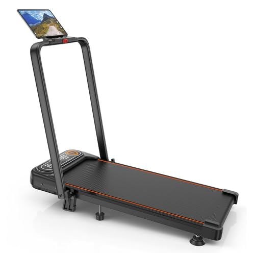 Foldable Treadmill with 12% Incline, 6 in 1 Folding Treadmill with Handle Bar for Home/Office,Under Desk Treadmills Portable Walking Pad with App, Upgrade 3.5HP Low Noise,Remote Control & LED Display,