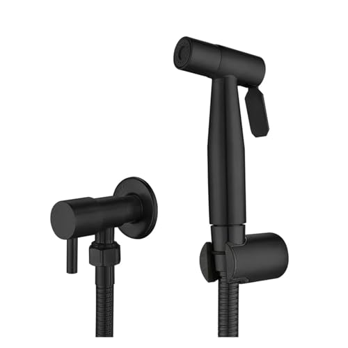 TTDGYYXW Juego de rociador de bidé Negro autolimpiante: Grifo de bidé para Inodoro de Acero Inoxidable, Pistola rociadora en frío de Mano para una fácil Limpieza del baño, Ideal para la higiene