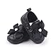 LONSOEN Baby Girls Dress Loafers Bowknot Princess Soft Bottom Infant Prewalk Shoes,BAY250 Black 12-18 Months