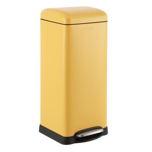 happimess HPM1007K Betty Retro 8-Gallon Step-Open Trash Can, Daffodil Yellow with Soft-Close Lid,...