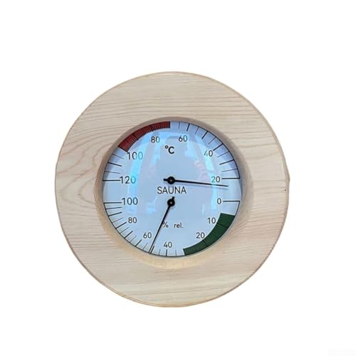 Honseadek Accesorios para sauna, termómetro higrómetro, mesa de madera