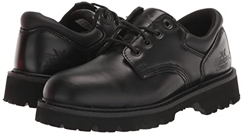 Thorogood Uniform Classics Steel Toe Oxford Work Shoes For Men And Women Featuring Polishable High-Shine Leather, Goodyear Storm Welt, And Non-Slip Eva Lug Outsole, Black - 8.5 M #TOP6