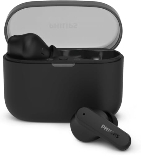 Image of Philips T2000 True Wireless Bluetooth Earbuds - 14 Hours Play Time, Natural Sound, Clear Calls, Dynamic Bass, IPX4 Water Resistant, Black