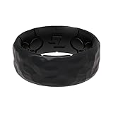 Groove Life Zeus Hammered Graphite Silicone Ring Breathable Rubber Wedding Rings for Men, Unique Design, Comfort Fit Ring - Size 11
