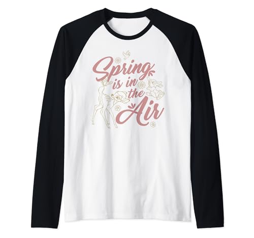 T-shirt Raglan Disney Bambi pour le printemps t-shirt de baseball bicolore manche trois quarts