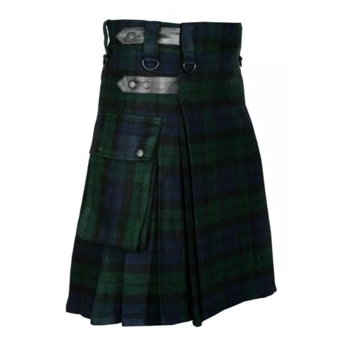Kilt vintage para regalo en celebraciones temáticas con diseño gótico y bolsillos.