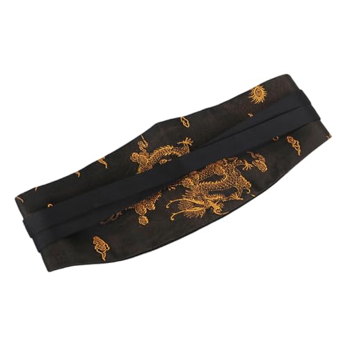 Retro Wide Girdle Belt Chinese Loong Elegant Elastic Belt For Wrap Dress And Traditional Chinese Clothing