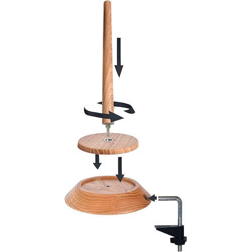 Image of BARVA Yarn Holder Set 22 Lb Capacity for Chunky Yarn w /Extra Spindle | Table Clamp for Max Stability | Bearing Spinner & Big Rubber Anti Slip Pads | European Crochet Accessories Fiber Crafts Pro Tools