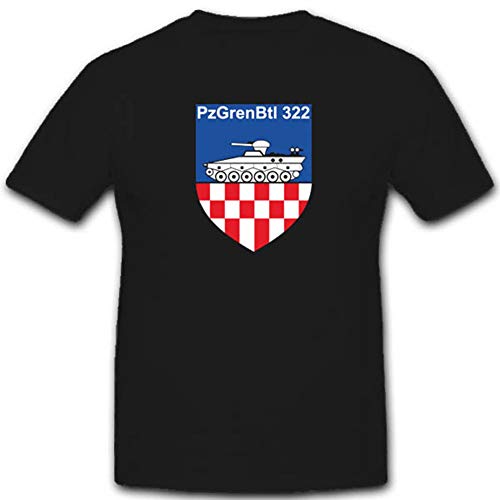 Pzgrenbtl 322 Badges Panzer Marder Panzergrenadierbatailles Bremen T Shirt #3344 Noir
