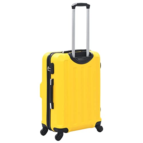 Durable Hardcase Trolley Set - 3 Piece Luggage Set in Yellow, Lightweight ABS, 360 Degree Castors4