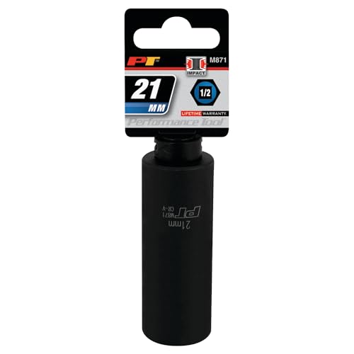 Image of Performance Tool M871 1 /2 Drive 21mm Deep Wall Impact Socket, 1 Pack