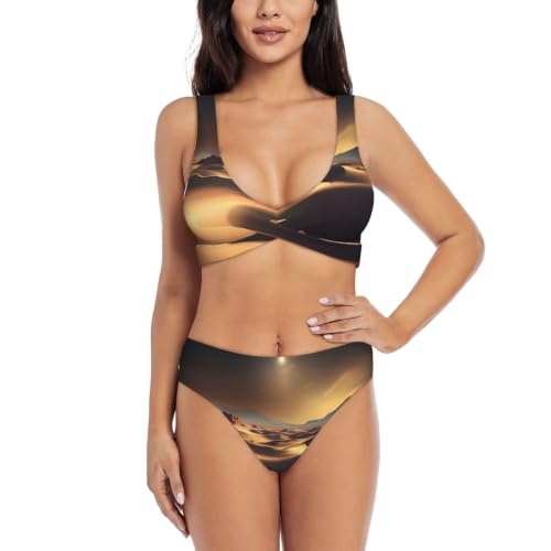 Bikini croisé pour femme Sahara Desert maillot de bain deux pièces triangle
