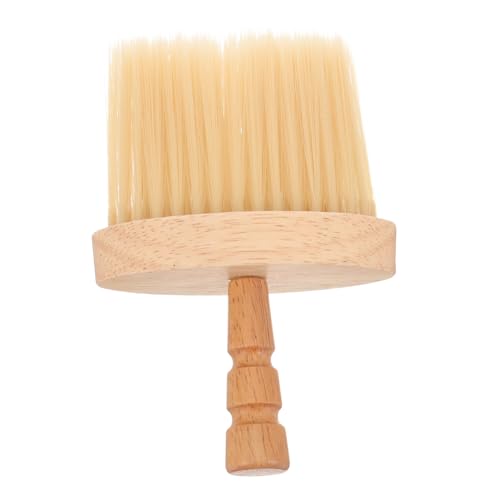 HONMEET Barber Accessory Hair Cutting Brush Soft Bristles Neck Duster Wooden Handle Shaving Brush for Men