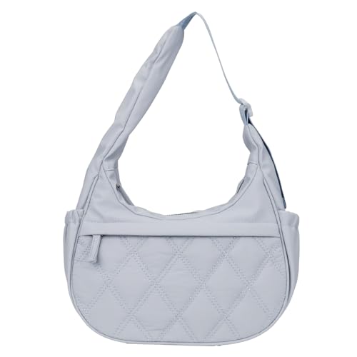 Image of JANKS Small Puffer Crescent Shoulder Bag for Women, Nylon Quilted Puffy Crossbody Purse, Cute Hobo Shoulder Handbags