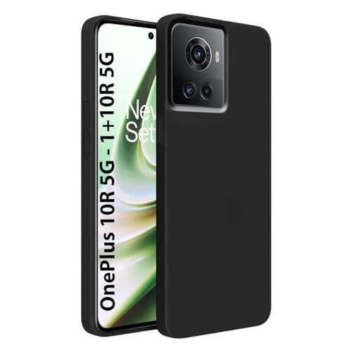 Image of LIRAMARK Liquid Silicone Soft Back Cover Case for OnePlus 10R 5G / 1+10R 5G (Black)