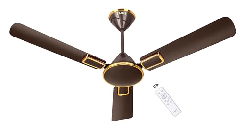 Image of Sujata BLDC Fan | 3-Yrs Warranty | Ceiling Fan for Living Room /Bedroom with Remote Control, High caliber, H-Class insulation winding, BEE Star Rated, Decorative ceiling fan (Tera Brown Gold-Impresso)