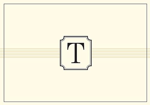 Cartes de correspondance T avec monogramme élégant pour vos écrits