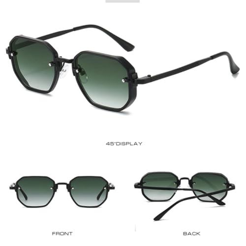 Lunettes de soleil luxe au design polygone et finitions rivets