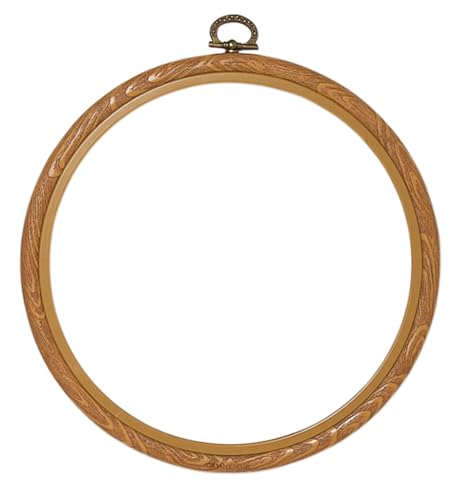Vervaco Stickrahmen Plastik Stickerei Rahmen HOLZIMITAT Tambour Kreuzstich Zubehör Rahmen ca. 15 cm Stickring Kunststoff Wanddekoration DIY Stickbilder zum Aufhängen Handwerksmaterial