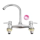 【Application】Ce robinet est adapté pour les lavabos et les éviers, ce qui en fait un choix pour divers scénarios. Compatible avec un diamètre de tuyau de 1,27 cm.