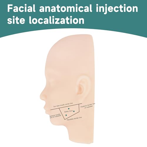 Image of Injection Training Mannequin Face Model, Facial Injection Head Model with Ear for Micro-Plastic Teaching, Esthetician Teaching, Injection Training to Medical Student Doctor