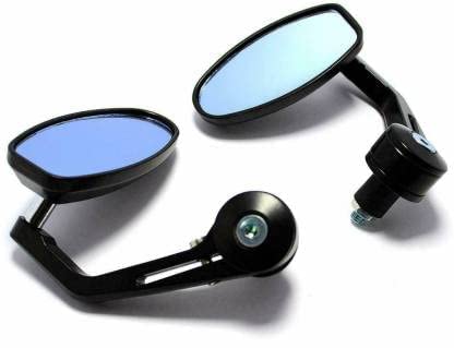KOHLI ACCESSORIES Stylish Left/Right Bar End Mirror Ovel Style Compatible With RE 350/500 CC 2012 To 2020 Models (BS3/4/6) Only