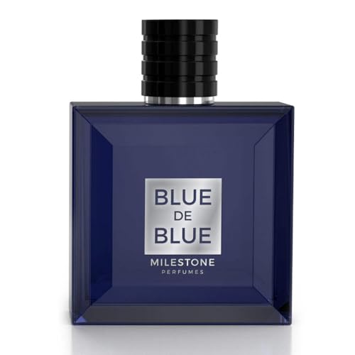 MILESTONE Perfumes Blue De Blue Eau de Parfum für Herren, 100 ml, langanhaltender Duft, frisches und belebendes Aroma, Premium-Duft, elegantes und anspruchsvolles Parfüm für den täglichen Gebrauch