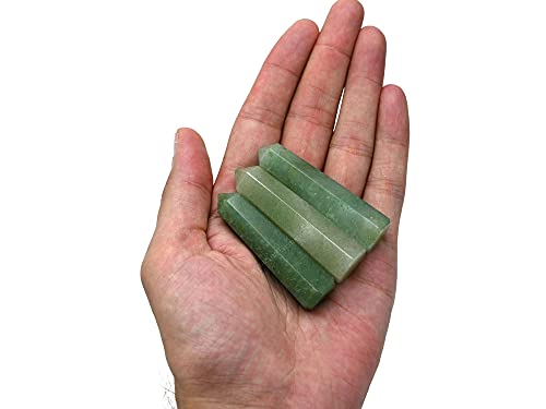 Image of Amazing Gemstone Light Green Aventurine Crystal Towers ~ Natural Healing Crystal Point Obelisk for Reiki Healing and Crystal Grid (2 inch to 3 inch INCH)