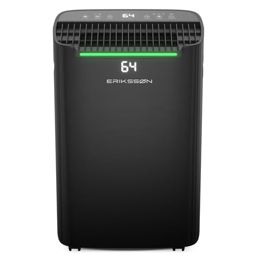 Erikssøn Luchtontvochtiger Dry Pro Plus - Ontvochtigt Tot 20 Liter Per Dag - Was-droog Functie - Geschikt Voor Slaapkamer, Badkamer, Woonkamer En Kelder - Dehumidifier - Zwart