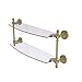 Allied Brass RD-34/18 Retro Dot Collection 18 Inch Two Tiered Glass Shelf, Unlacquered Brass